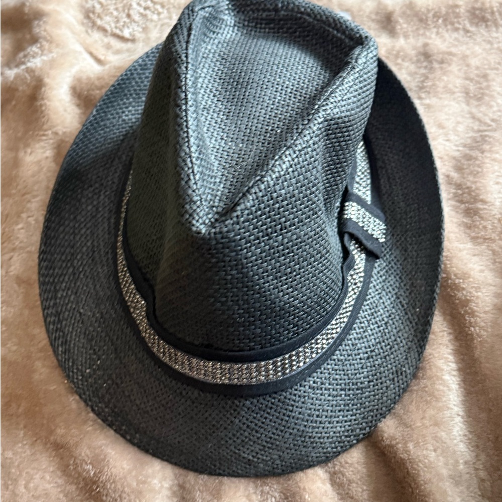 Stylish BlackFedora Hat with Silver Band